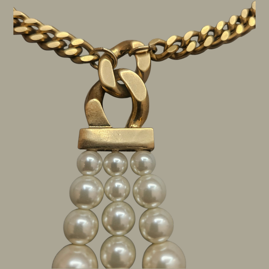 Anne Klein Gold-Tone Pearl Tassel Necklace