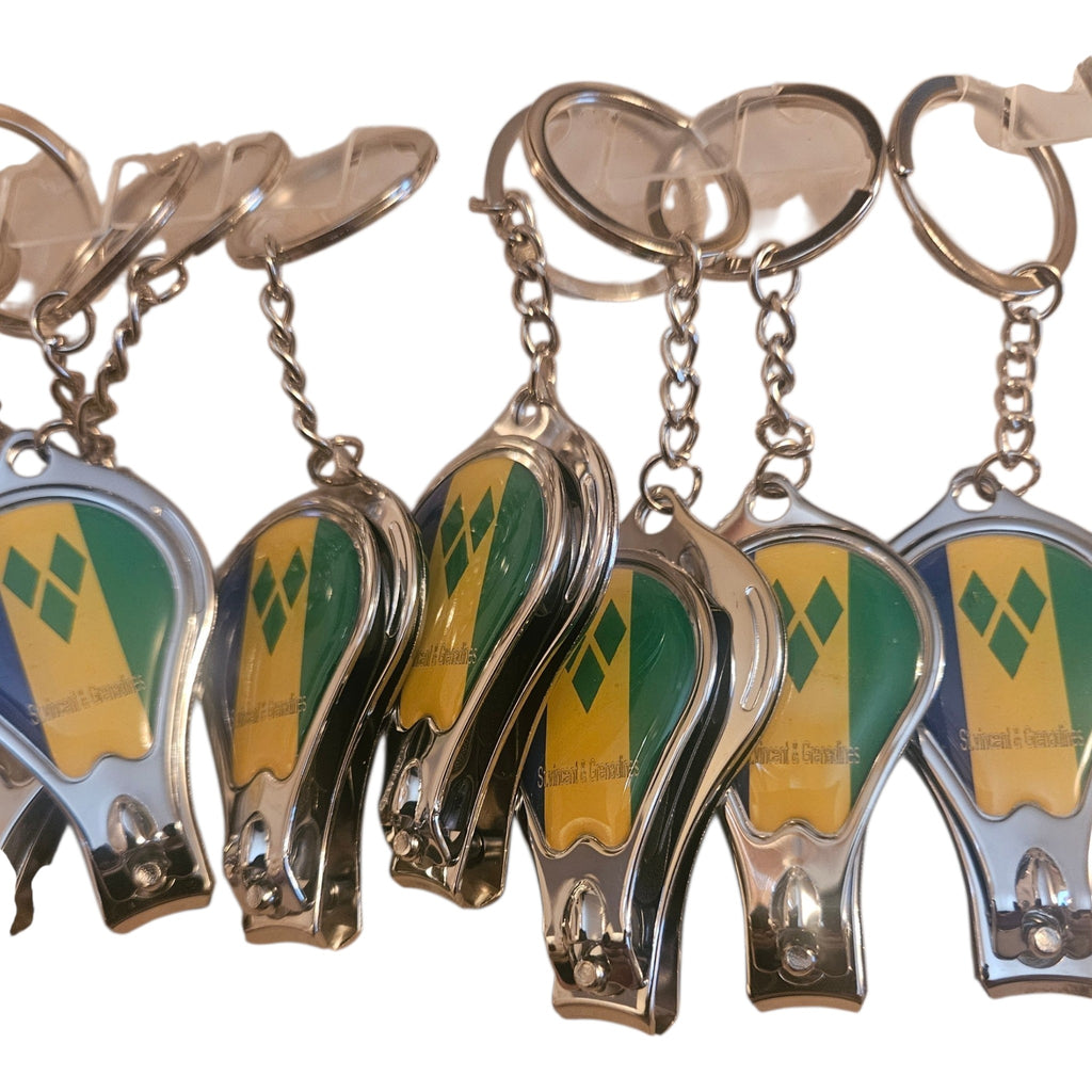 Wholesale Pack: St. Vincent & The Grenadines Flag Nail Clipper Keychains (1 Dozen / 12 Pack)