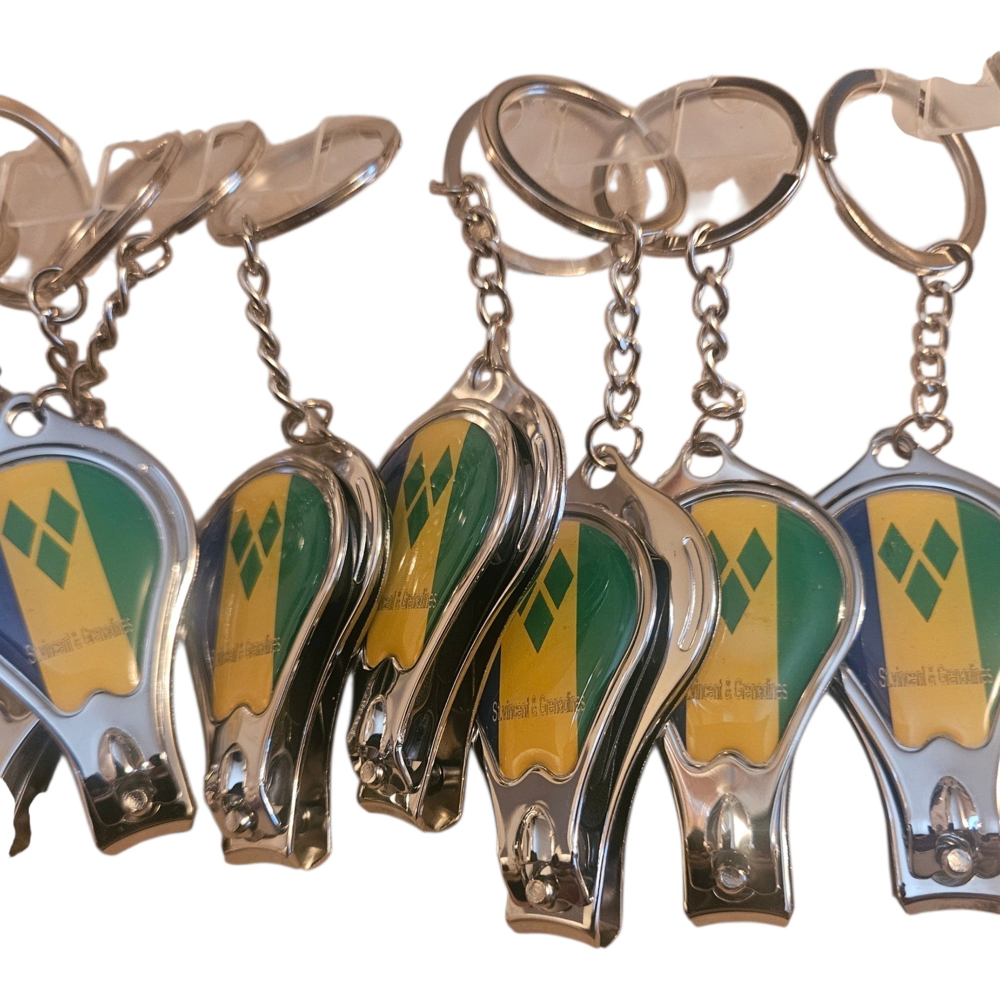 Wholesale Pack: St. Vincent & The Grenadines Flag Nail Clipper Keychains (1 Dozen / 12 Pack)