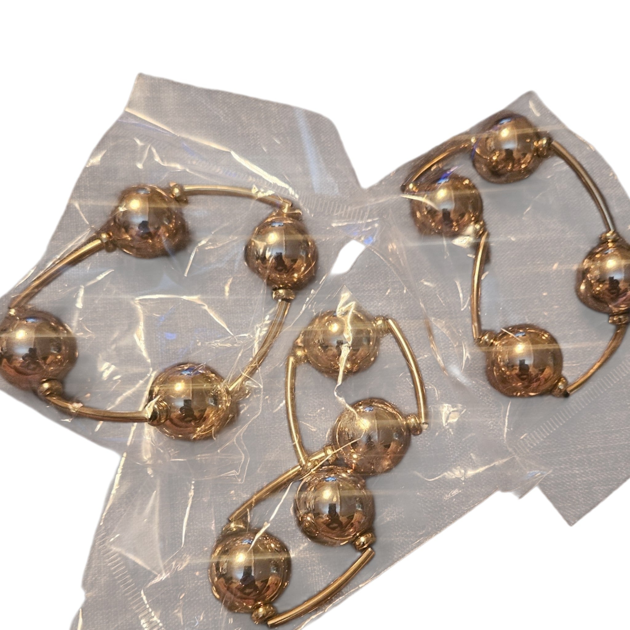 3pc Gold  Bubble Ball Adjustable Bracelet