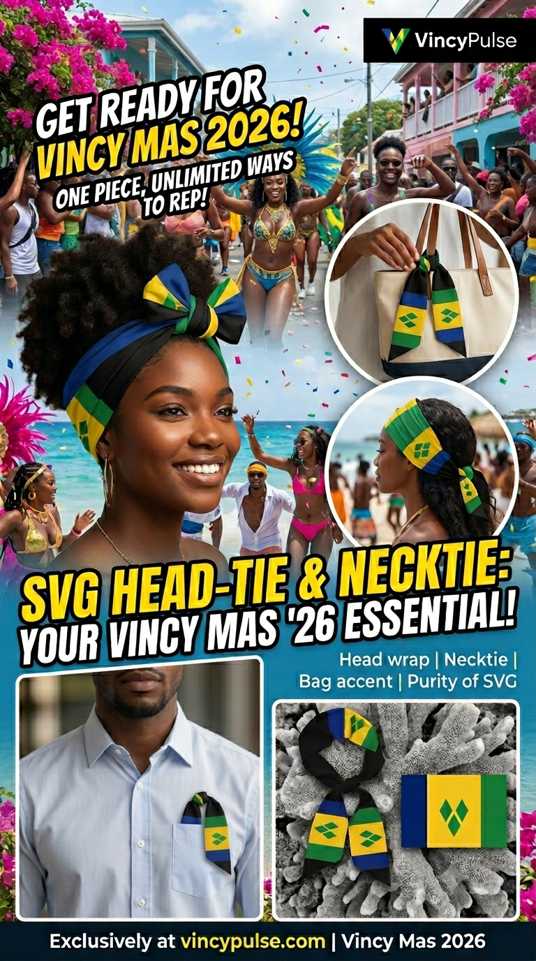 The Saint Vincent and the Grenadines Unisex Head Scarf, Necktie, handbag, backpack