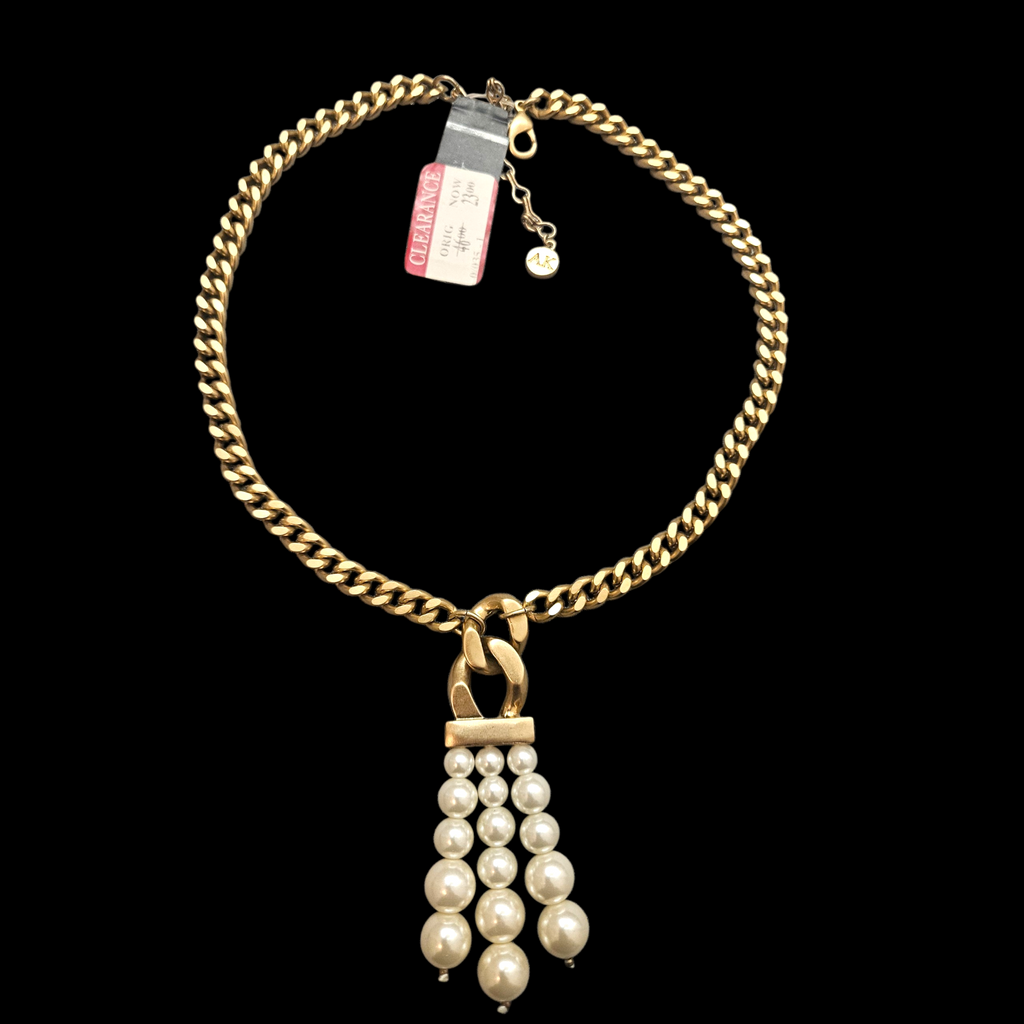 Anne Klein Gold-Tone Pearl Tassel Necklace