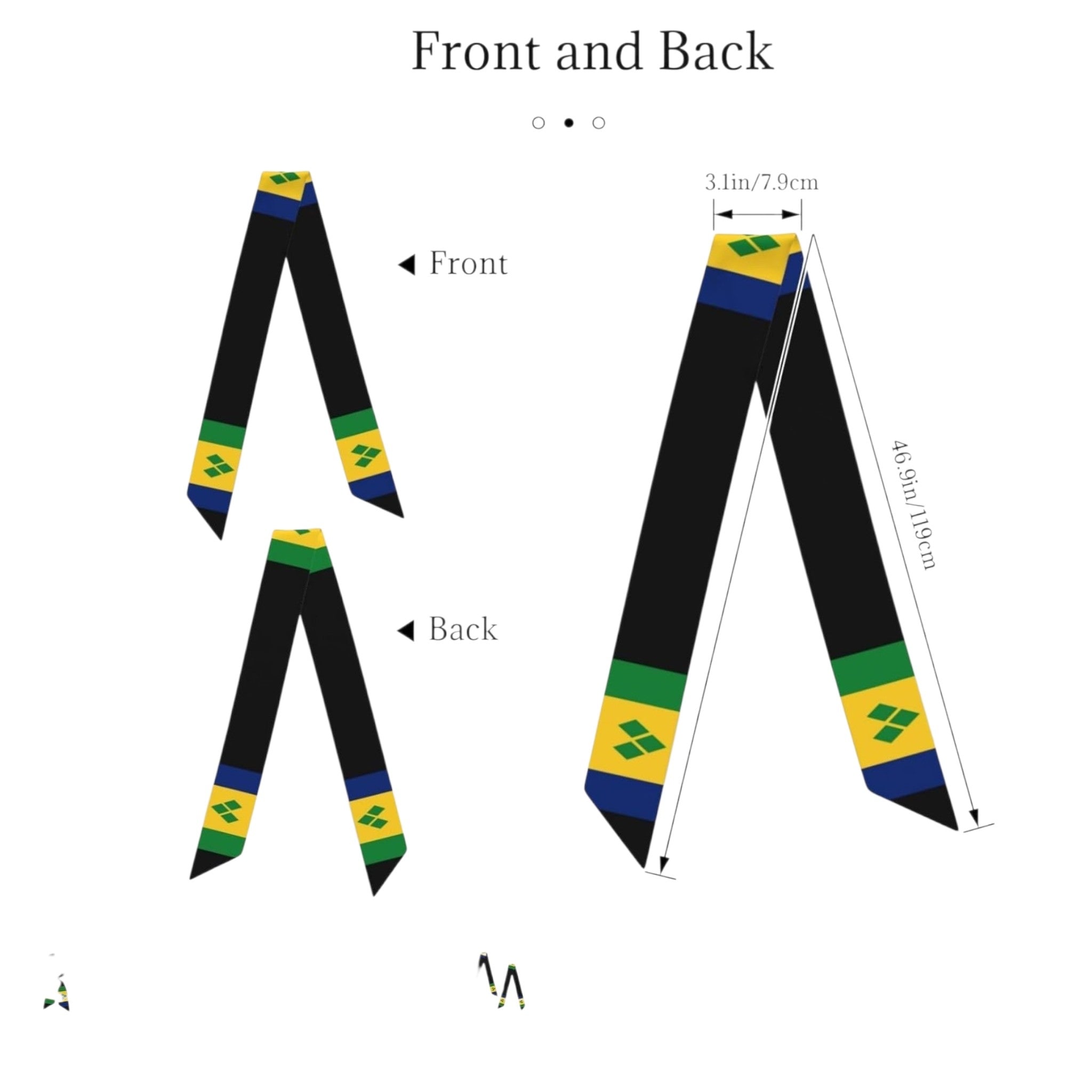 The Saint Vincent and the Grenadines Unisex Head Scarf, Necktie, handbag, backpack