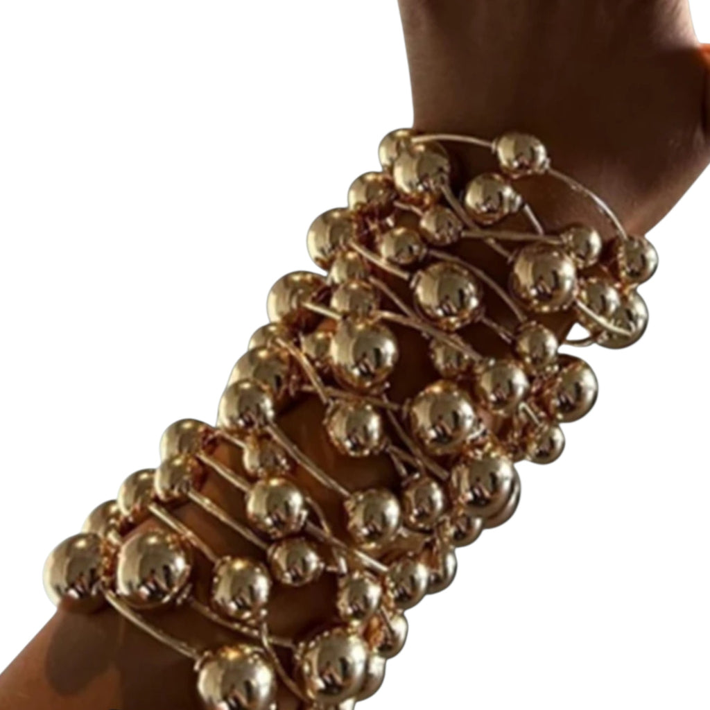 3pc Gold  Bubble Ball Adjustable Bracelet