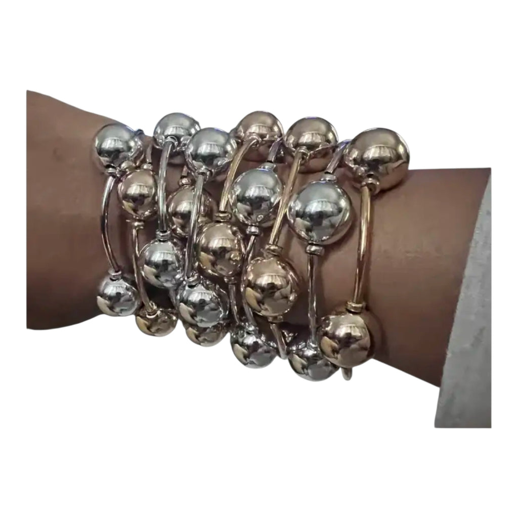 3pc Silver Bubble Ball Dream Adjustable Bracelet