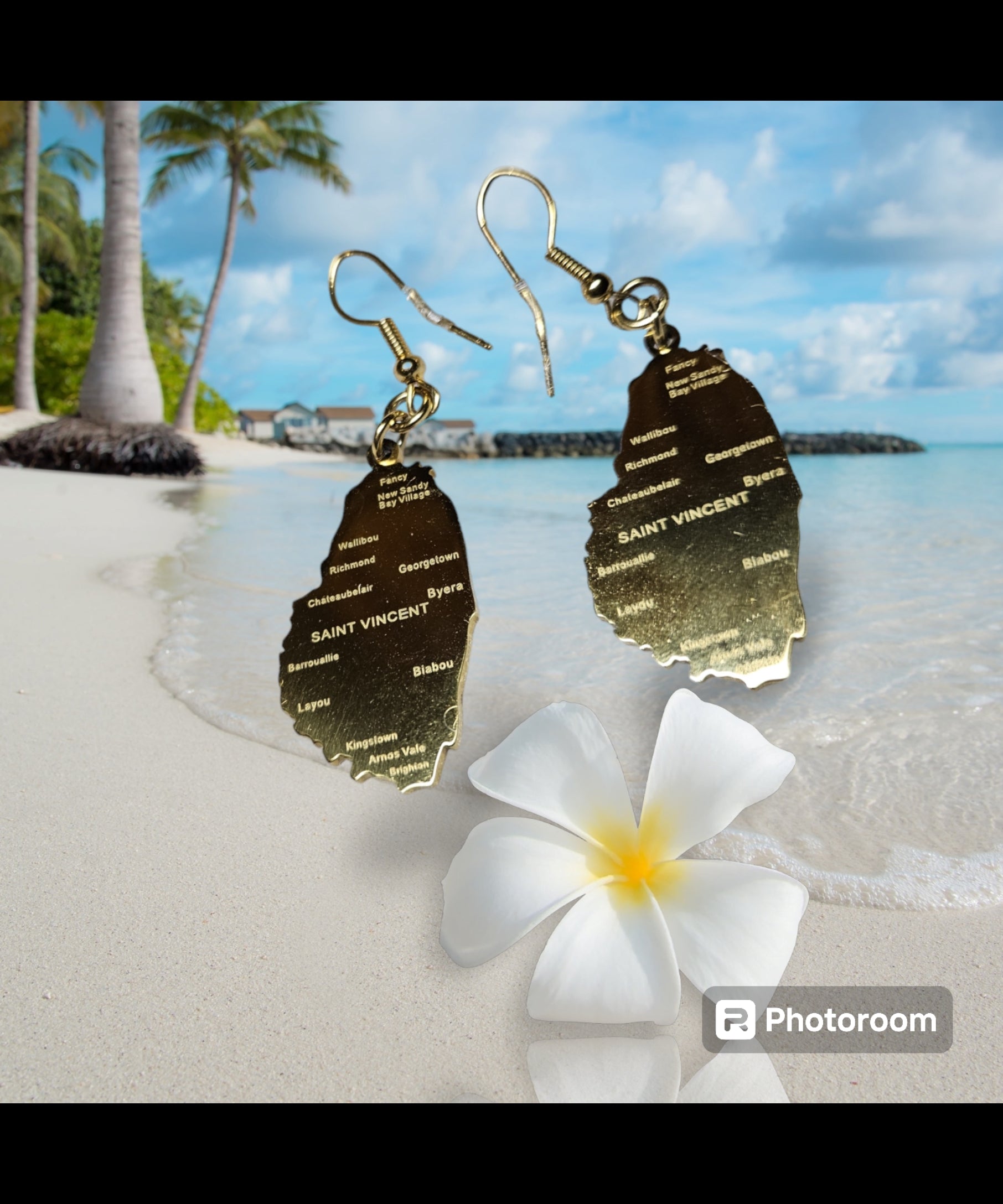St. Vincent & The Grenadines Stainless Steel Flag Earring