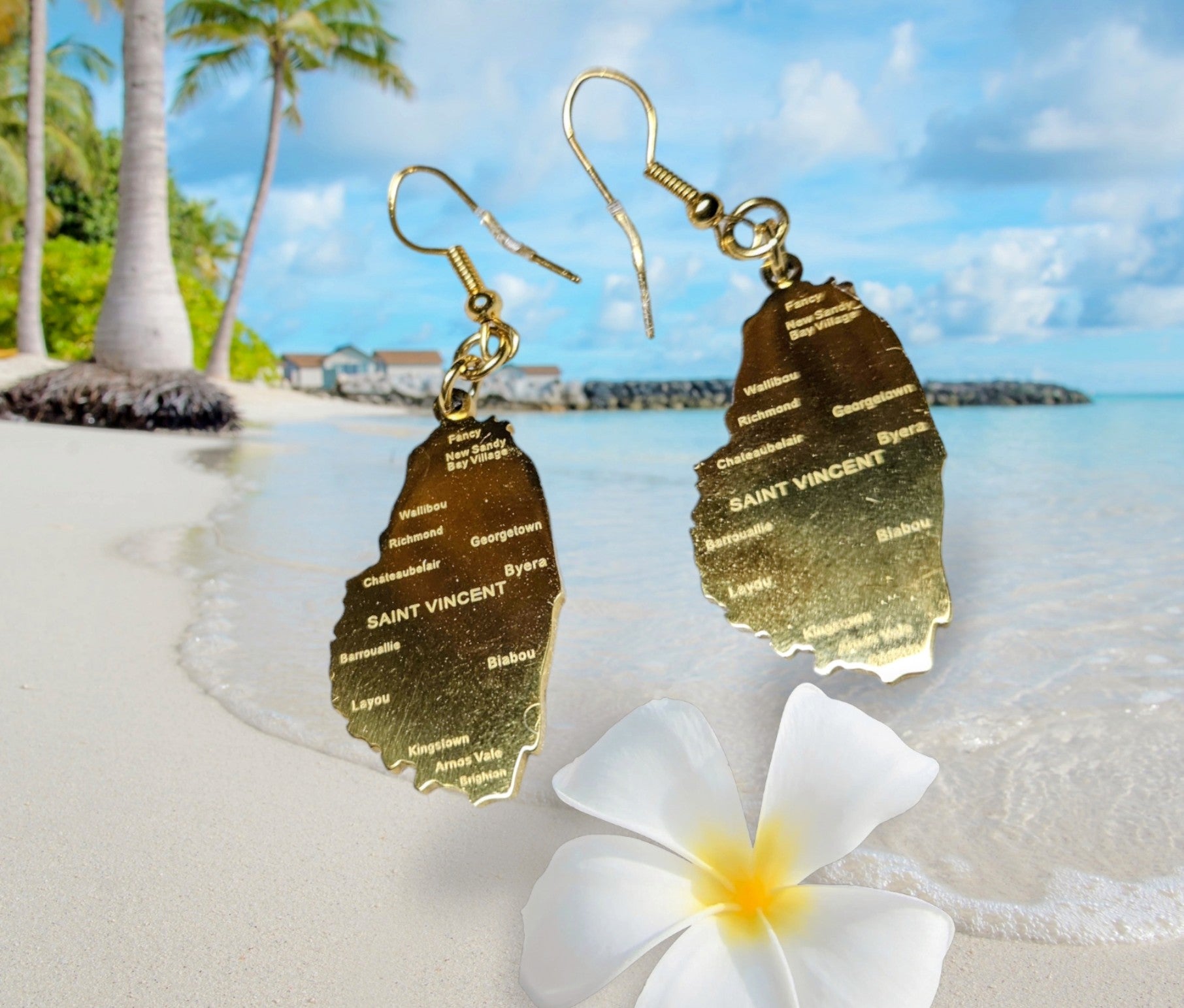 St. Vincent & The Grenadines Stainless Steel Flag Earring