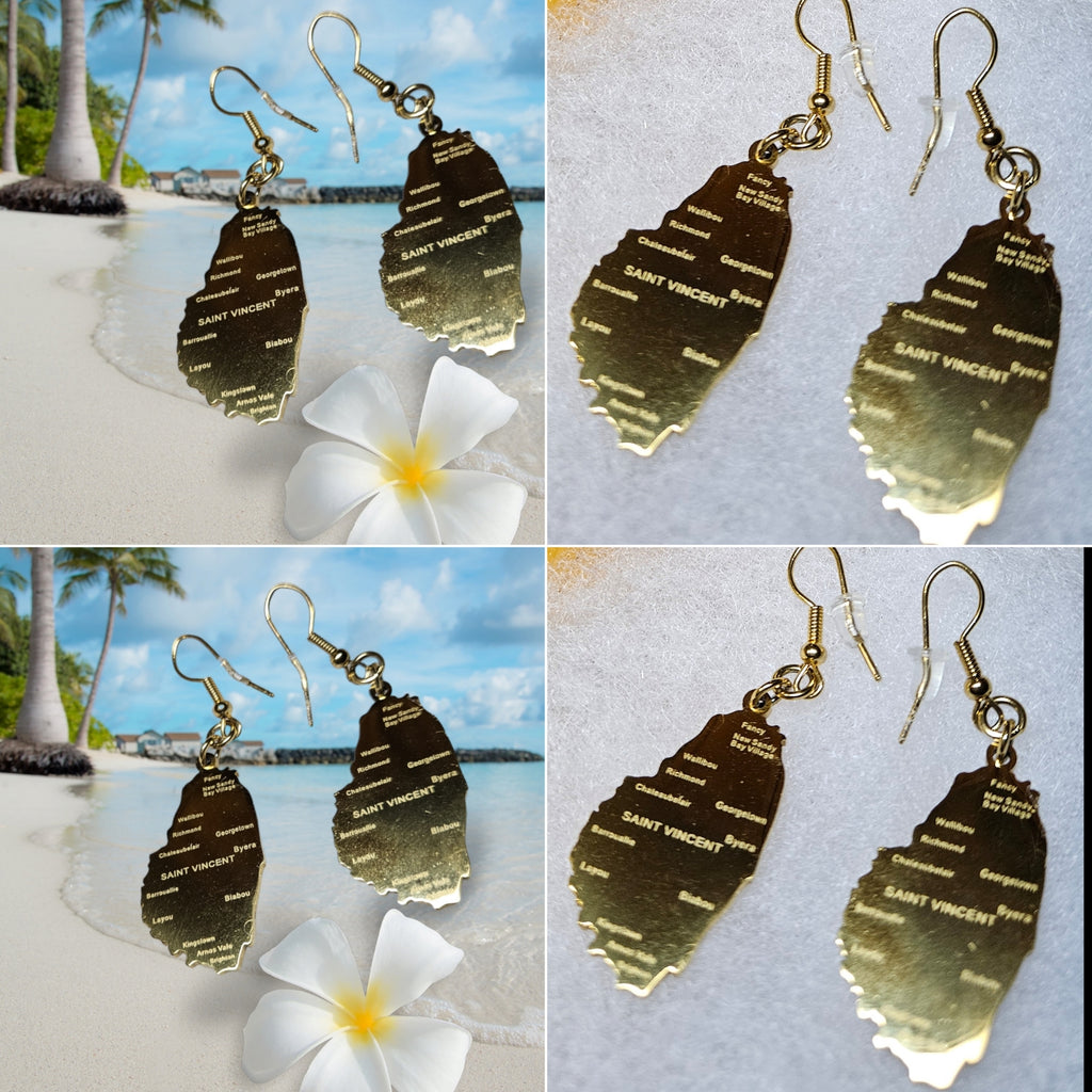 St. Vincent & The Grenadines Stainless Steel Flag Earring