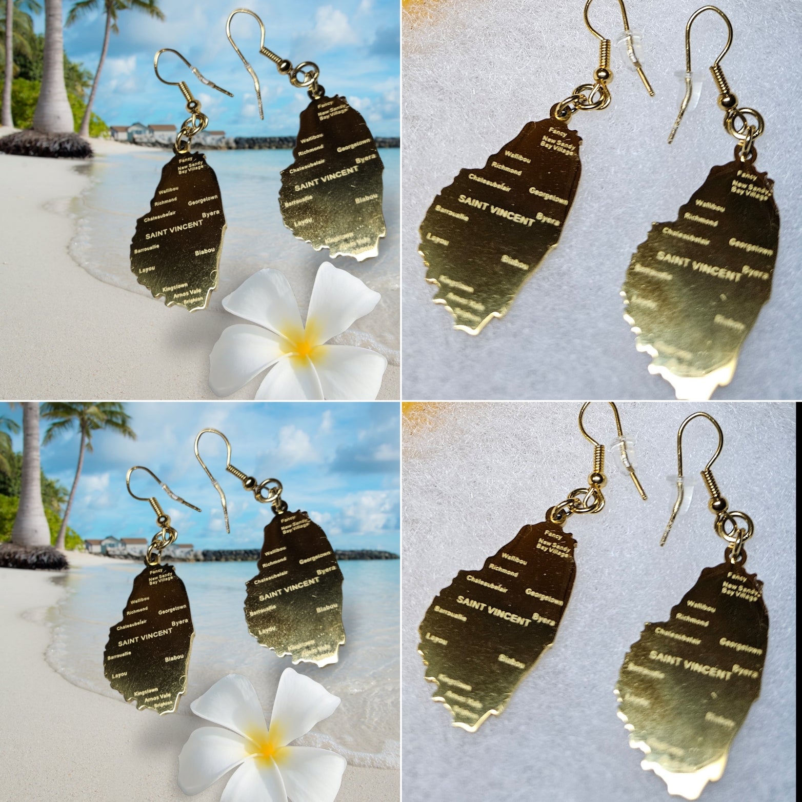 St. Vincent & The Grenadines Stainless Steel Flag Earring